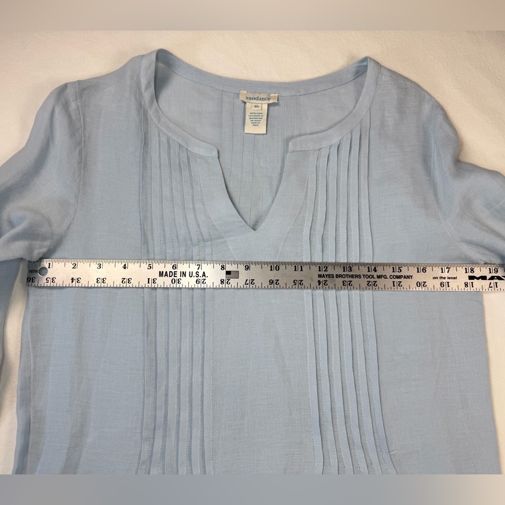 Sundance Alyssa Linen Eyelet Tunic Light Blue Size XS EUC - Picture 5 of 9